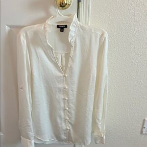 Express Cream Ruffled Blouse